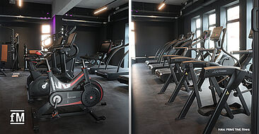 Das 1. PRIME TIME fitness HOME Studio Deutschlands in Wiesbaden-Mainz-Kastel verfügt über neueste Fitnessgeräte für effektives Training