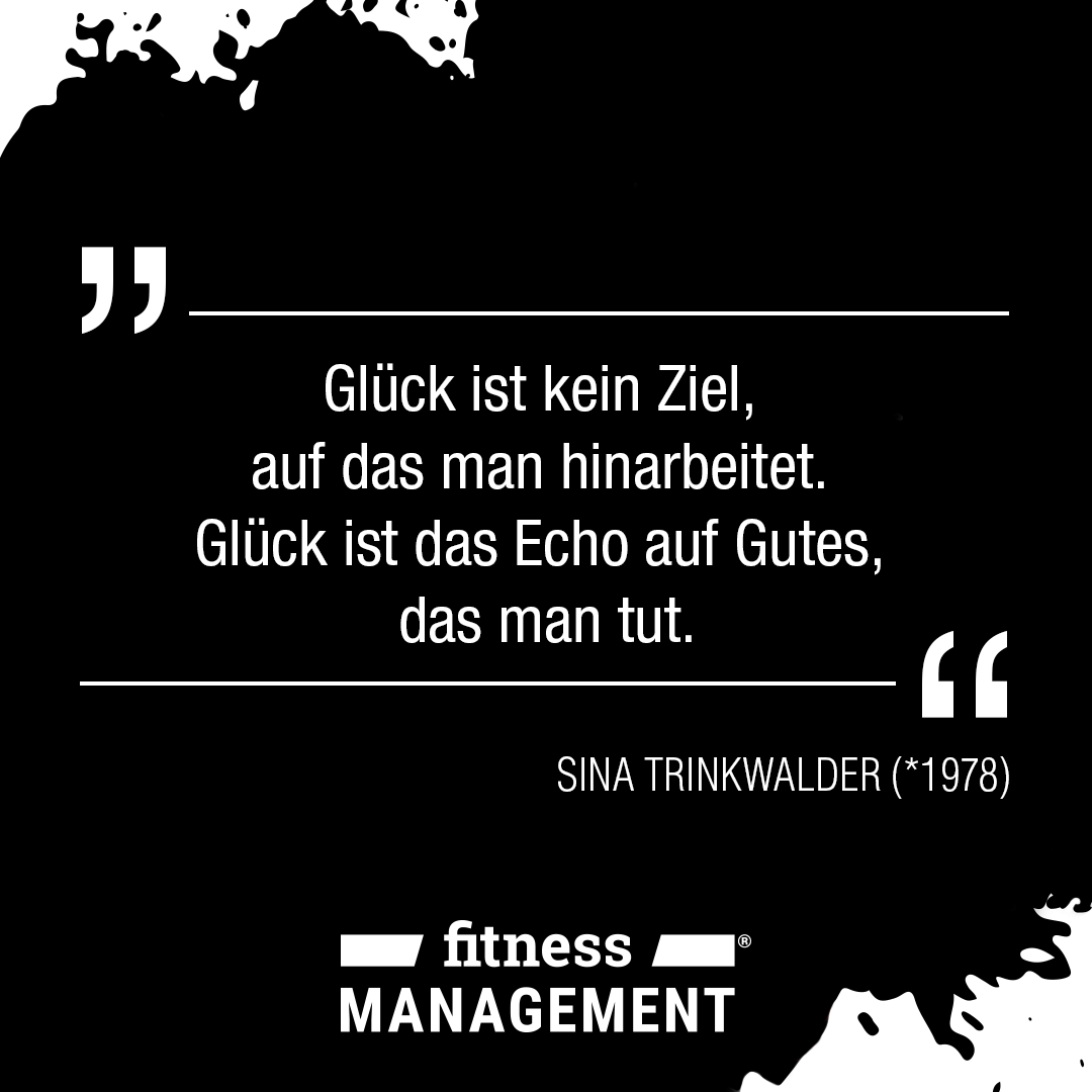 Glück ist kein Ziel, auf das man hinarbeitet. Glück ist das Echo auf Gutes, das man tut.