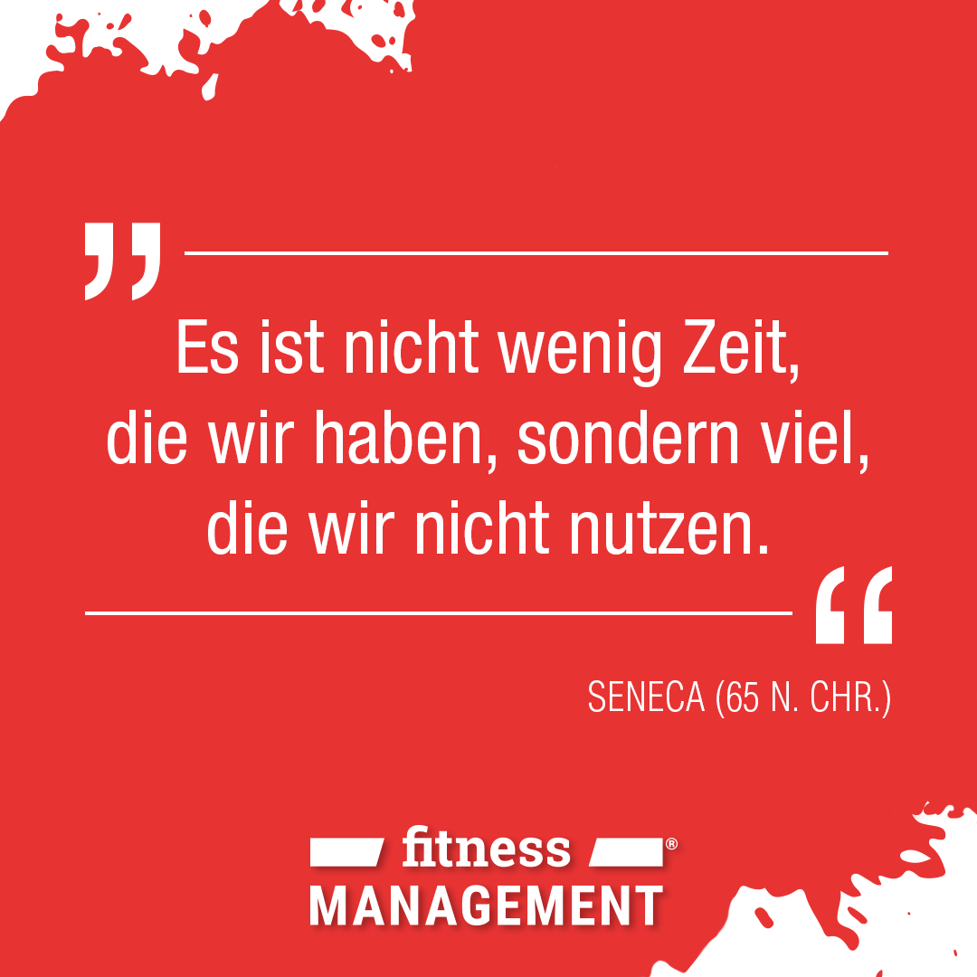 'Es ist nicht wenig Zeit, die wir haben, sondern viel, die wir nicht nutzen.' – SENECA