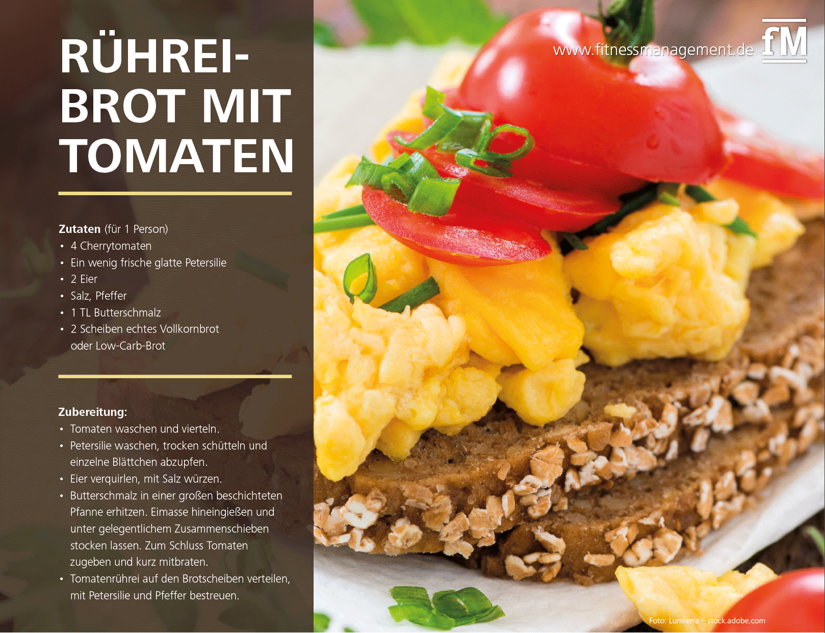 Rührei-Brot mit Tomaten