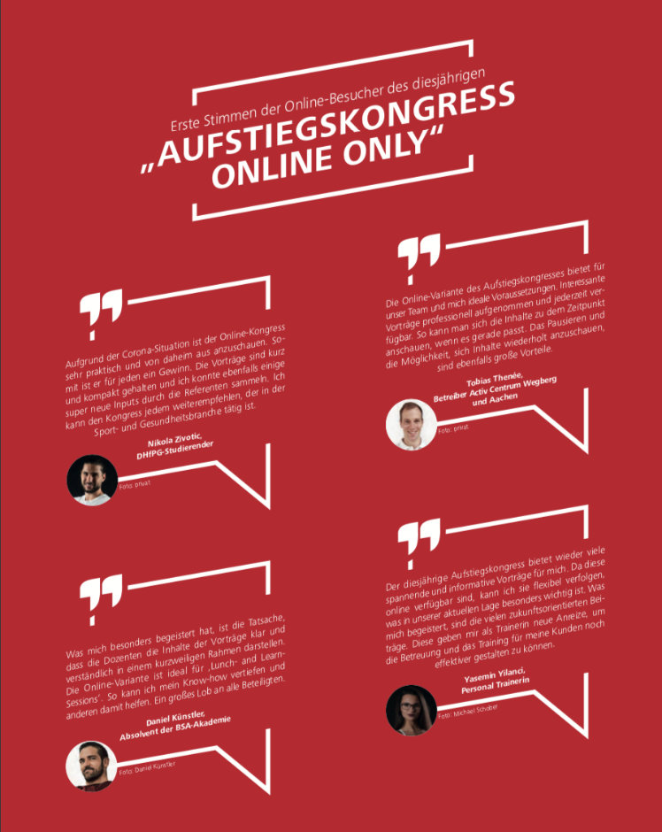 Stimmen der Online-Besucher des 'Aufstiegskongress ONLINE ONLY'.