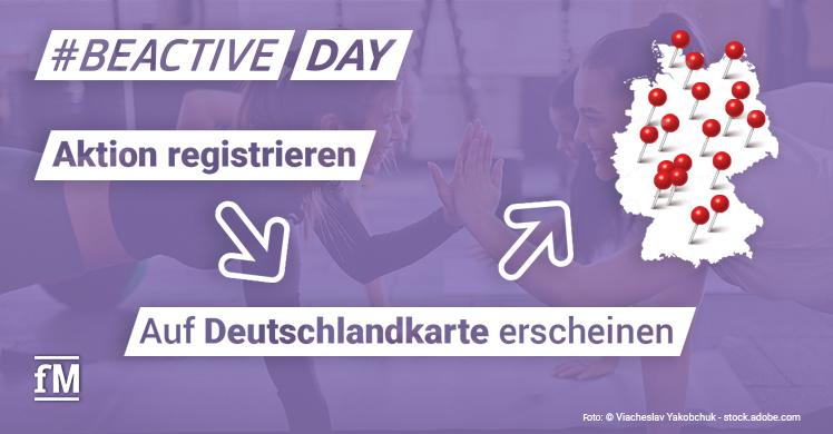 Registrieren Sie jetzt Ihre Aktion zum #BEACTIVE DAY 2023 auf der Deutschlandkarte des DSSV