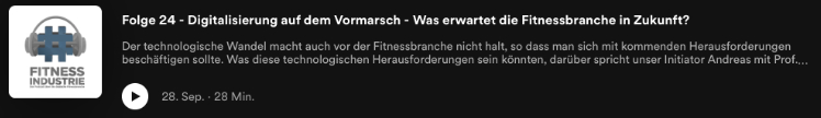 Hashtag Fitnessindustrie: Folge 24 – Digitalisierung auf dem Vormarsch – Was erwartet die Fitnessbranche in Zukunft? Mit Prof. Dr. Marco Speicher von der DHfPG.