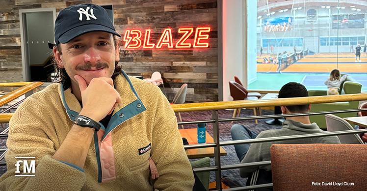 BLAZE ist auch im David Lloyd Club Edinburgh im Angebot: Stempelkarten Gewinner Rémi Plancard aus Hamburg hat ihn besucht