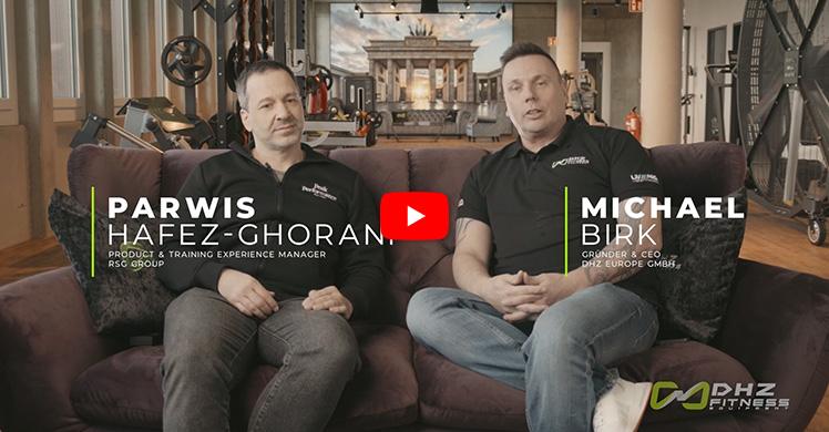 Video zum Interview von Parwis Hafez-Ghorani (Business Solutions Key Account DHZ Fitness Europe, li.) und Michael Birk (Geschäftsführer und CEO DHZ Fitness Europe)