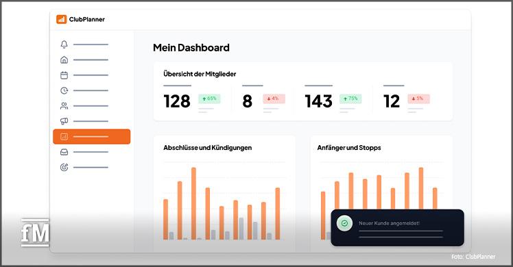 Zentrale Steuerung: WOF Fitness optimiert alle Abläufe über das ClubPlanner-Dashboard.