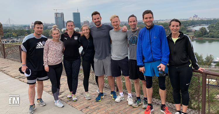 Die glücklichen Teilnehmer des Morning-Workouts beim DSSV-Events 2019 in Belgrad