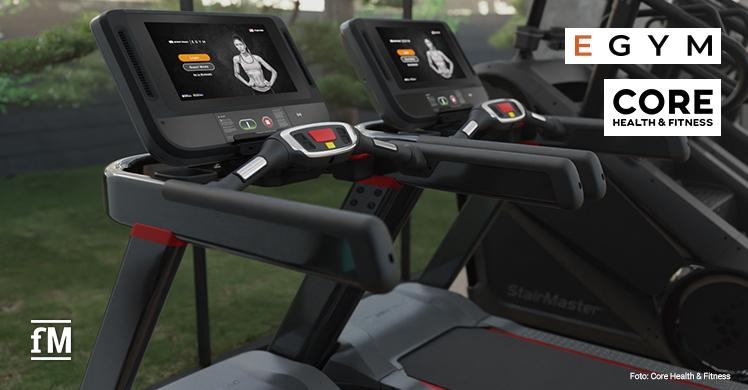 Die neuen Interface-Designs von EGYM auf den Cardio-Geräten von Core Health & Fitness