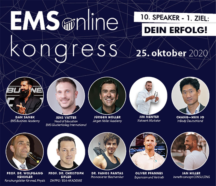 Die Speaker des 2. EMS Online Kongresses