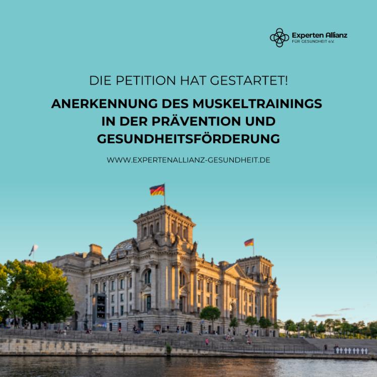 Petition 'Anerkennung des Muskeltrainings in der Prävention und Gesundheitsförderung' läuft