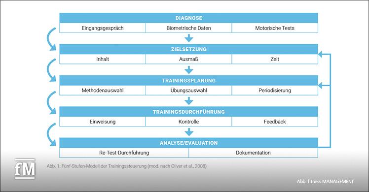 Fünf-Stufen-Modell der Trainingssteuerung (mod. Nach Oliver et al., 2008)