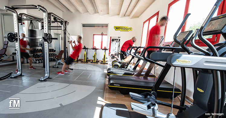 Die Technogym Corporate Training Area für Ausdauer- und Krafttraining beim italienischen Formel 1 Rennstall Scuderia Ferrari.