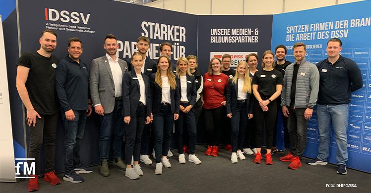 Das Team von DSSV, fM, DHfPG und BSA-Akademie am FIBO-Stand.