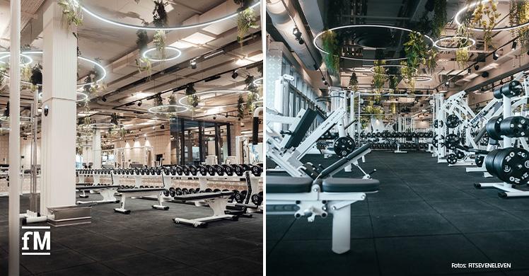 FITSEVENELEVEN BLACK LABEL Bodyclub Ludwigsburg mit rund 2.000 Quadratmetern Trainingsfläche, modernen Geräten und stilvoller Innenarchitektur.