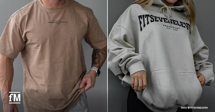 FITSEVENELEVEN: 'Transform your Life'-T-Shirt und 'College'-Hoodie