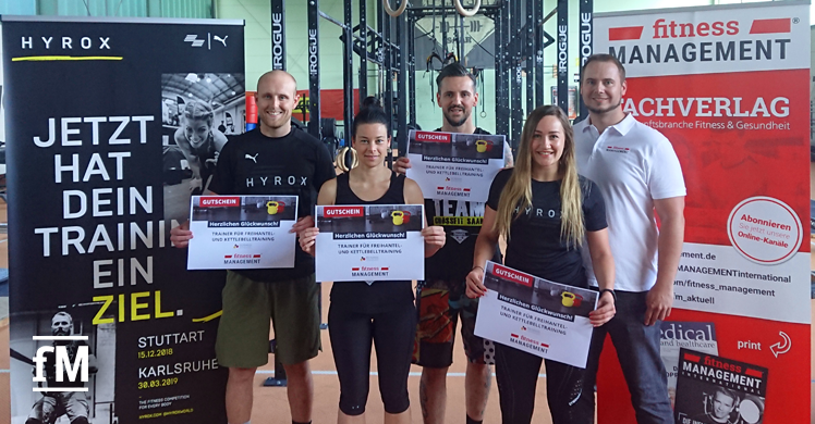 Auf zum Lehrgang zum Trainer/in für Freihantel und Kettlebelltraining (von links): Cedric Jochum, Tina Prinz, Marc Eintz, Jessica Schmitt, Carsten Bethäuser (fMi).