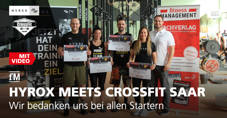 Nach dem Functional Training Event HYROX in Karlsruhe bedankt sich die fM bei den Sportlern mit einem Gutschein für den neu eingeführten Lehrgang zum Trainer/in für Freihantel und Kettlebelltraining.