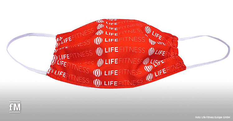 So sieht sie aus: Die Mund-Nase-Maske im Life Fitness-Design