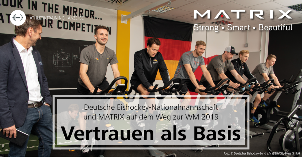 Deutsche Eishockey-Nationalmannschaft und MATRIX auf dem Weg zur WM 2019