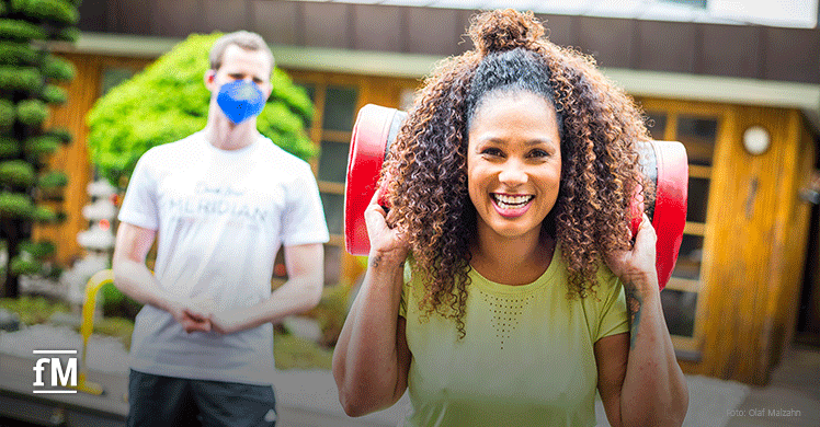 Outdoor-Training mit Stil und unter Einhaltung der Hygieneregeln. 