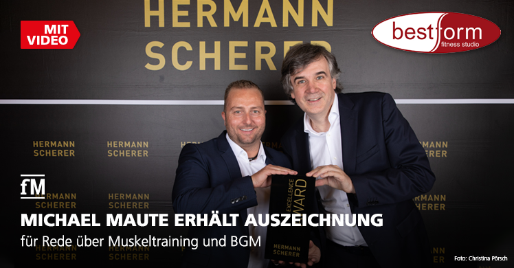 Michael Maute, Inhaber des bestform in Albstadt, für Rede über BGM und Muskeltraining ausgezeichnet