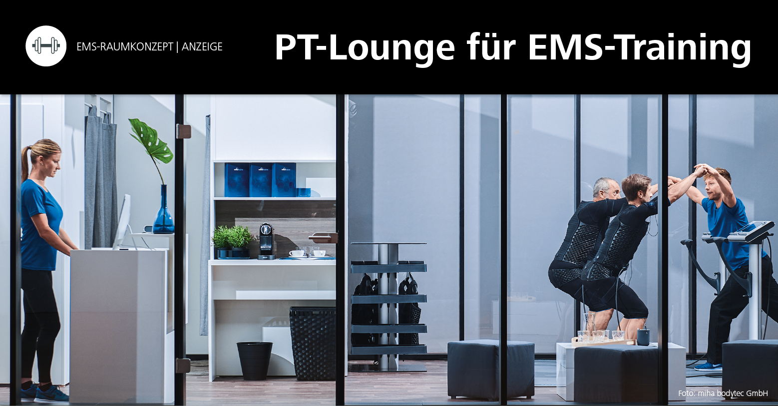 Die PT-Lounge im CATO in Wolfenbüttel: Ein EMS-Studio als Shop-in-Shop im Fitnessstudio Cato Wolfenbüttel.