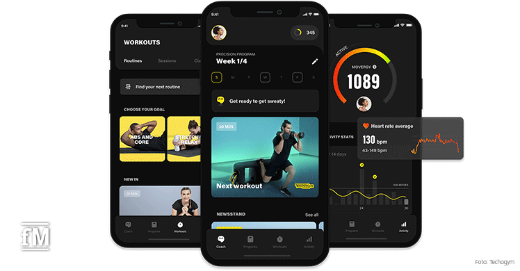 So sieht die Mywellness-App von Technogym aus!