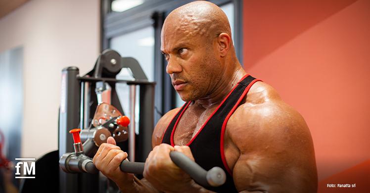 Fokussiert beim Training: Bodybuilder Phil Heath bei Panatta