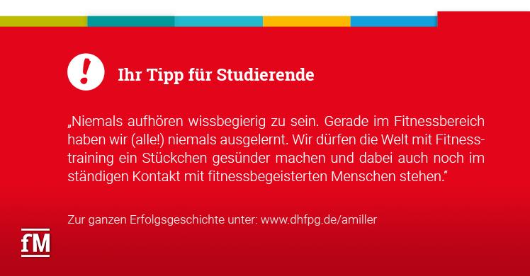 Tipp für Studierende von Fitnesstrainerin (B. A.) Alisa Miller