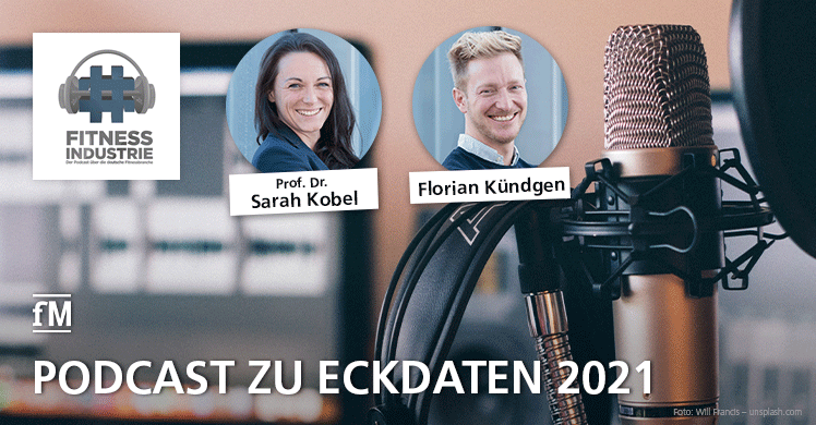 Eckdaten 2021 'Hashtag Fitnessindustrie' Podcast, Dr. Sarah Kobel und Florian Kündgen zu Gast bei Andreas M. Bechler