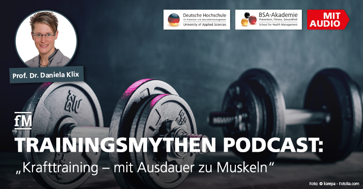 DHfPG Sportwissenschaftlerin Prof. Dr. Daniela Klix und weitere Fitnessexperten räumen im BR-Podcast mit Trainingsmythen auf.