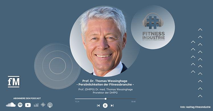 Professor Dr. Thomas Wessinghage (Prorektor DHfPG) zu Gast im Podcast 'Hashtag Fitnessindustrie'.