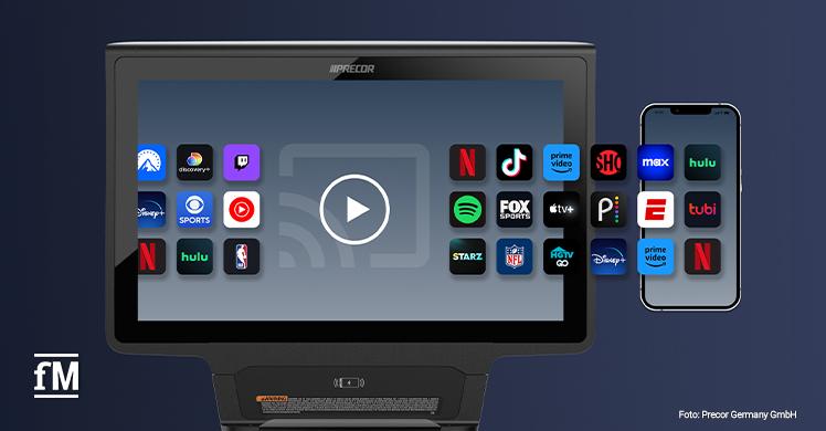PrecorCast ermöglicht es, Inhalte vom Smartphone nahtlos und sicher auf den großen Bildschirm zu übertragen