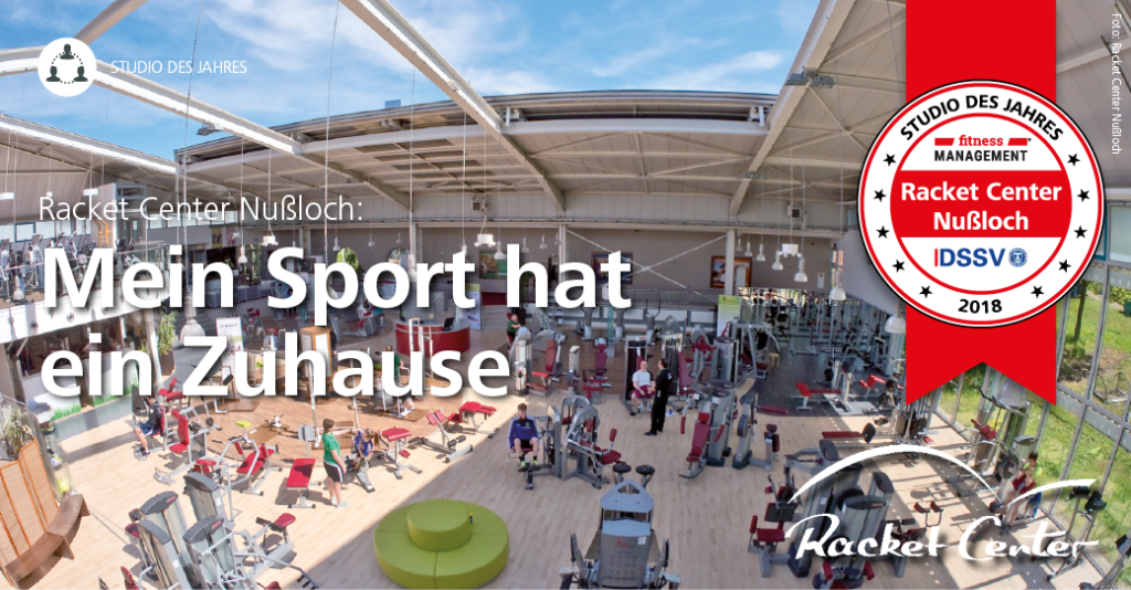 Mein Sport hat ein Zuhause: Racket Cener Nußloch 'Studio des Jahres 2018'