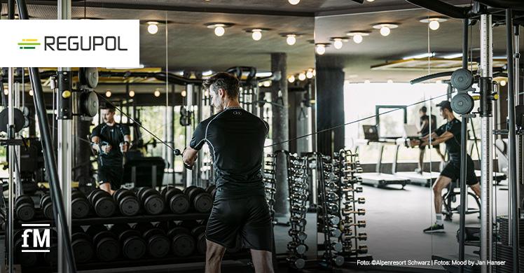 Fitnessraum im Tiroler Alpenresort mit REGUPOL everroll Boden ausgestattet