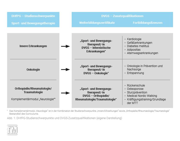 DHfPG-Studienschwerpunkte und DVGS-Zusatzqualifikationen (eigene Darstellung)