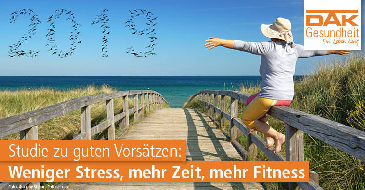 Studie zu guten Vorsätzen: Weniger Stress, mehr Zeit, mehr Fitness. Quelle: DAK Gesundheit