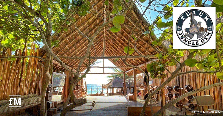 Das Tulum JUngle Gym bietet Sonne, Strand und Meer und jede Menge Fitness-Kult