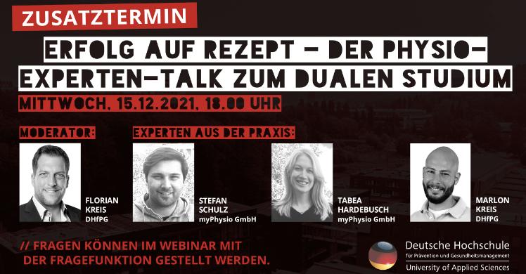 DHfPG-Webinar 'Erfolg auf Rezept – der Physio-Experten-Talk zum dualen Studium'