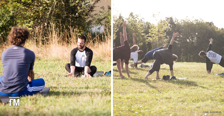 Yoga-Session mit Timo Pritzel im Rahmen des Audi Nines MTB Events