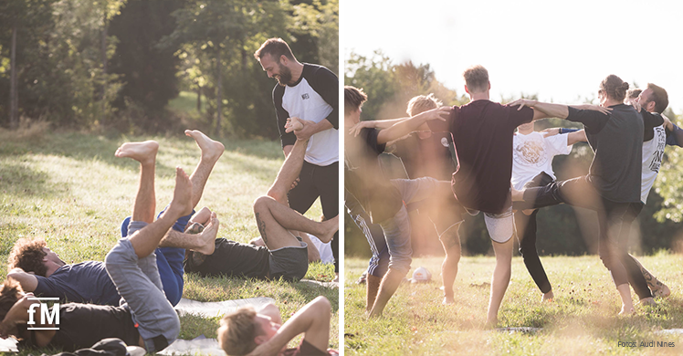 Yoga mit MTB-Profi Timo Pritzel beim Audi Nines MTB Event