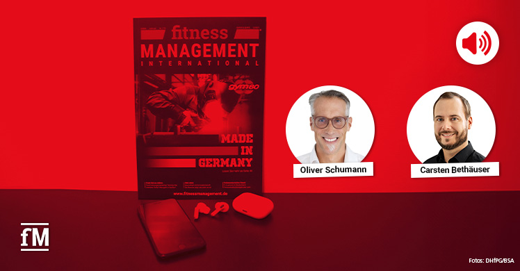 Im fM Podcast 'Fitness im Ohr', Folge 16, spricht Carsten Bethäuser (rechts, DHfPG) mit Oliver Schumann über Neujahrsvorsätze