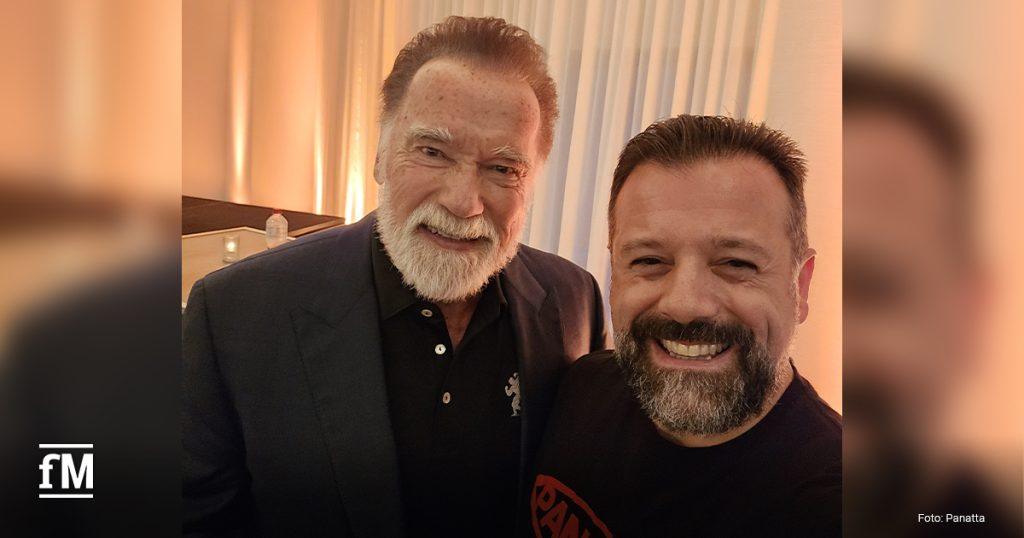 Bodybuildingikone Arnold Schwarzenegger und Edoardo Panatta beim Arnold Sports Festival Ohio