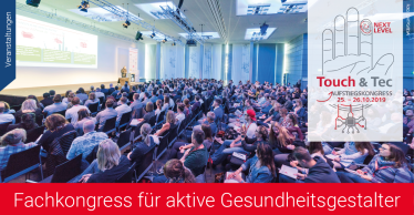 Fachkongress der Zukunftsbranche Prävention, Fitness, Sport und Gesundheit steht 2019 unter dem Motto 'Touch & Tec – NEXT LEVEL'.