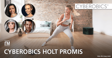 Cyberobics holt Promis: Fernanda Brandão, Philipp Boy, Isabel Evardsson und Susi Kentikian