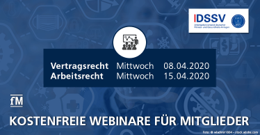 Vertrags- und Arbeitsrecht in Zeiten von Corona: Kostenfreie Webinare für DSSV-Mitglieder