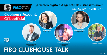 FIBO Clubhouse Talk zur digitalen Zukunft der Fitnessbranche.