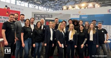 Das Team von DSSV, fM, DHfPG und BSA-Akademie war auf der FIBO 2024 in Köln