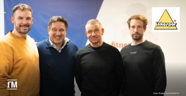 inkospor Besuch bei fM und DSSV in Hamburg (von links): fM-Geschäftsführer Janosch Marx, inkospor Key Account Hans-Josef Heller, Jens Czarske (Vertriebsrepräsentant inkospor) und Alexander Wulf (Presse & Öffentlichkeitarbeit DSSV)