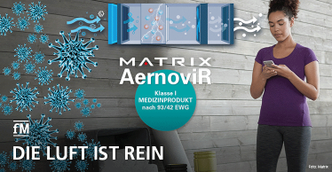 Reine Luft im Fitnessstudio mit Medizinprodukt Matrix Aernovir